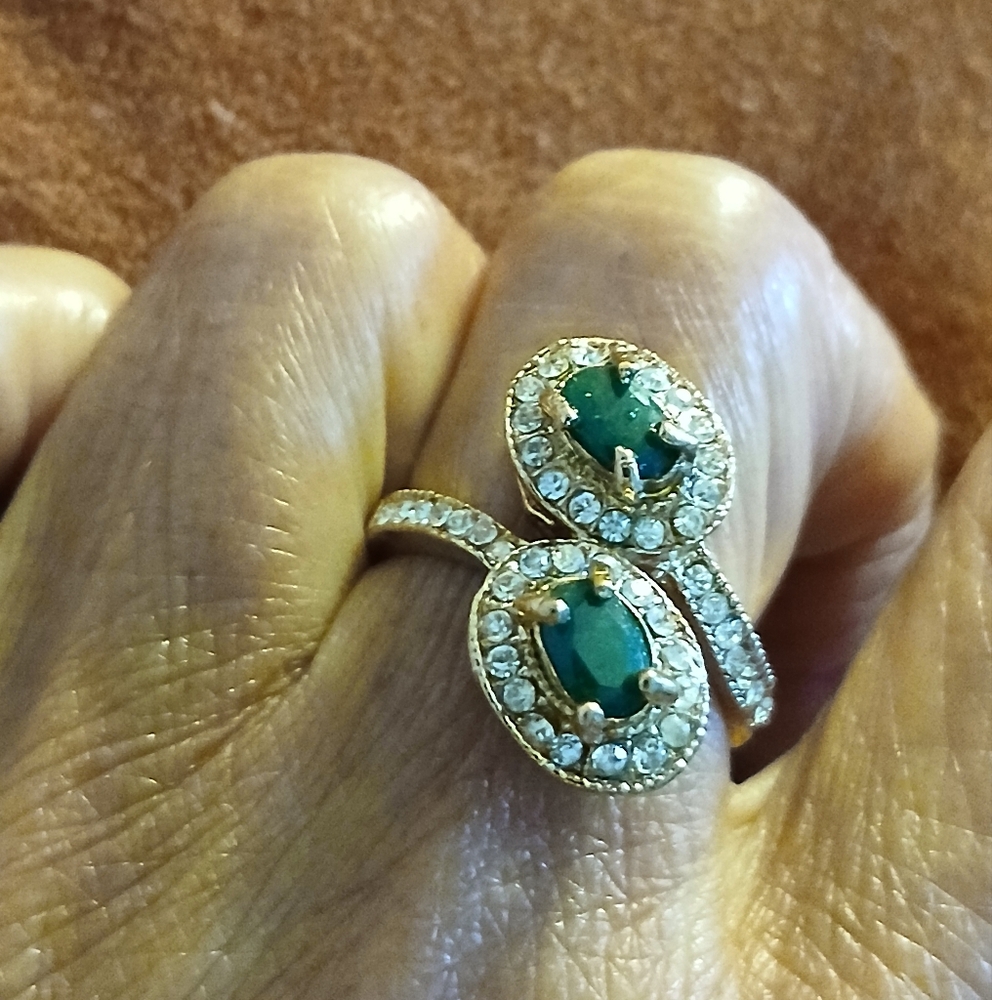Statement Luxury Crystal Ring Costume Jewelry Cocktail Ring Size 7